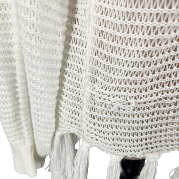 SALE Miss Sparkling Open Knit Crochette Summer Beach Cover Tassel Hem XL - Picture 6 of 6